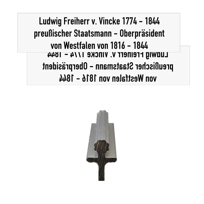 Legendenschild für Straßennamen Weiß RA1/Schwarz Zweiseitig, Profil Rund, 150 mm