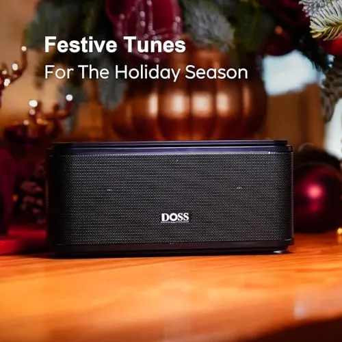DOSS SoundBox: Leistungsstarker Bluetooth Lautsprecher mit Dualen Bass-Treibern und 20 Stunden Akkulaufzeit, Touch Control, IPX5 Wasserdicht für Handy, Zuhause, Garten und Reise – Bild 4