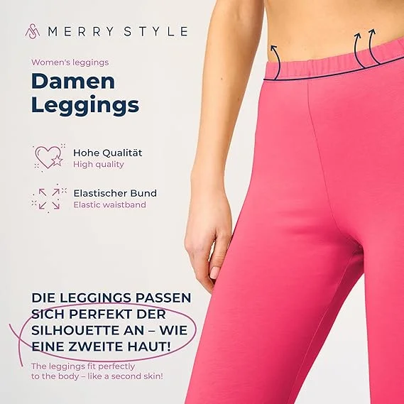 Merry Style Damen 3/4 Leggings aus Baumwolle MS10-199 – Bild 6