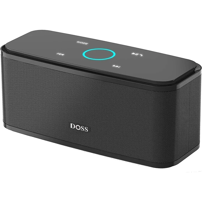 DOSS SoundBox: Leistungsstarker Bluetooth Lautsprecher mit Dualen Bass-Treibern und 20 Stunden Akkulaufzeit, Touch Control, IPX5 Wasserdicht für Handy, Zuhause, Garten und Reise